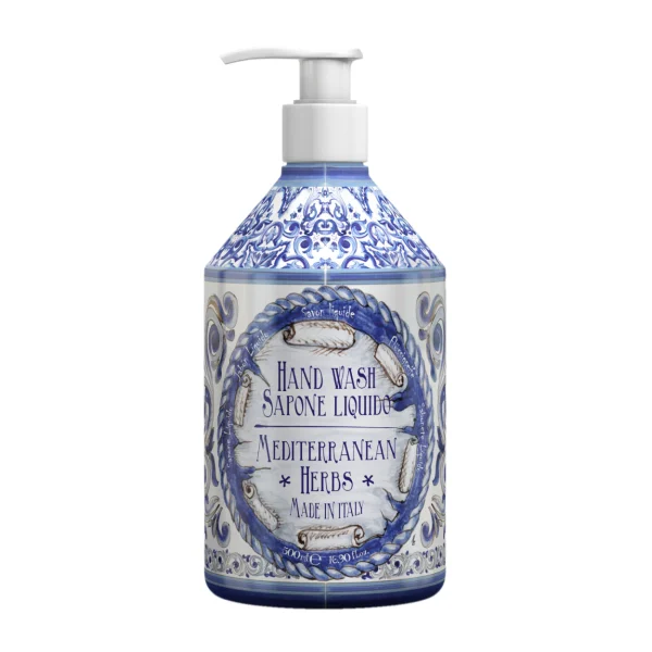 Sapone liquido mani - Le maioliche - Erbe del Mediterraneo